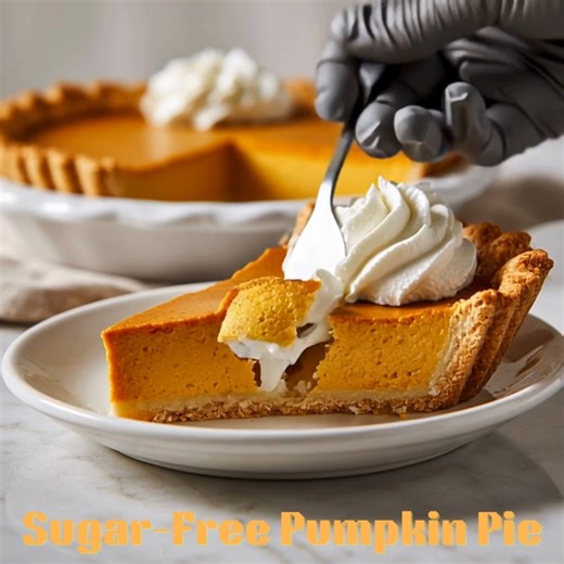 Sugar-Free Pumpkin Pie 🥧 Silky, spiced, and perfectly sweet — a cozy classic made sugar-free! 📝 Ingredients 1 almond flour pie crust (9-inch, prebaked) 1 ¾ cups pumpkin purée ¾ cup heavy cream ¼ cup allulose 2 tbsp monk fruit sweetener 2 large eggs 1 tsp vanilla extract 1 ½ tsp pumpkin pie spice Pinch of salt 👩‍🍳 Steps to Create Preheat oven to 350°F. Whisk pumpkin, sweeteners, eggs, cream, vanilla, and spices until smooth. Pour into pie crust and bake 40–45 minutes until just set. Cool comp