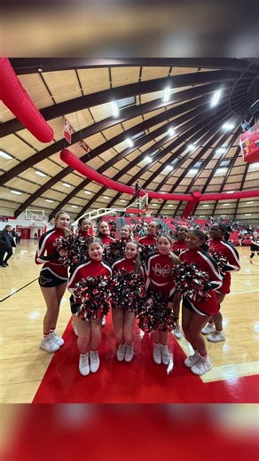 Varsity Cheer showed strong support and steady energy cheering on our Varsity Girls Basketball Team! 📣🏀 A great night of competition and school pride. ❤️🤍 #VarsityCheer #VarsityGirlsBasketball #GameNight #SchoolSpirit #CheerLife