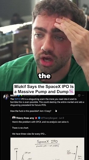 Mizkif Says the SpaceX IPO Is a Massive Pump and Dump 📉 #investing #finance #mizkif #stocks #spacex