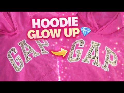 FROM BASIC TO BLING : DIY RHINESTONE GAP HOODIE ✨