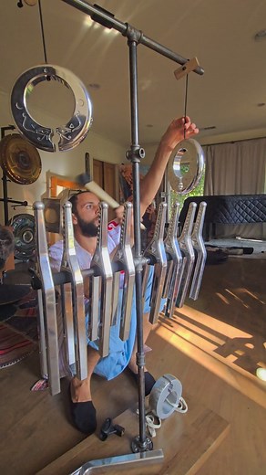 Thanks @mastergarrettt for coming by the other day -- I really love when someone else plays with all of instruments... I get to sit back, relax, and enjoy a sound bath for a change 🫠 #sound #soundbath #tuningforks #432hz #soundhealing #frequency #goodvibes #vibration #meditation #music | EarthTuned