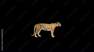 tiger walk and idle over screen