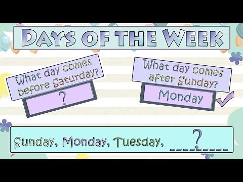 Days of the Week - Quiz Activity Game for Kids