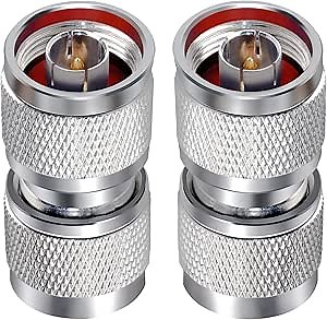 2pcs N Type Coax Connector, Type N Male to N-Type Male Coaxial Adapter, N Male Plug Barrel Adapter for WiFi Antenna Extension Coax Cable
