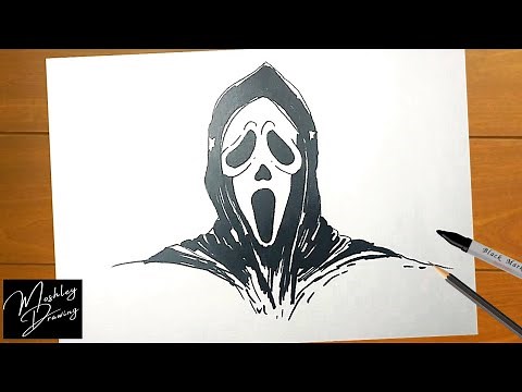 How to Draw Ghostface from Scream Step by Step