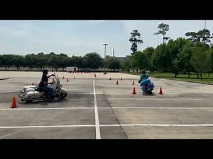 Slow Speed Motorcycle Turns - 12 foot Cone Weave and Off Set Cone Weave