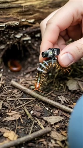 “A tiny camera follows a centipede into the underground world… 🐛📷” ===== #c#centipede#t#tinycamera #microworlds #viral