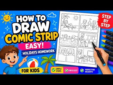 How To Draw Comic Strip Easy Step By Step For Kids Holidays Homework For Kids