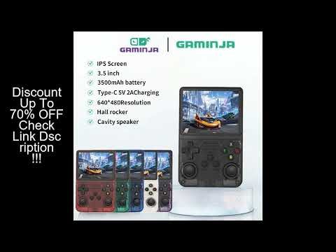 GAMINJA R36S Handheld Game Console 3.5Inch IPS 640x480 Screen Built in 64GB Memory Classic Games Por