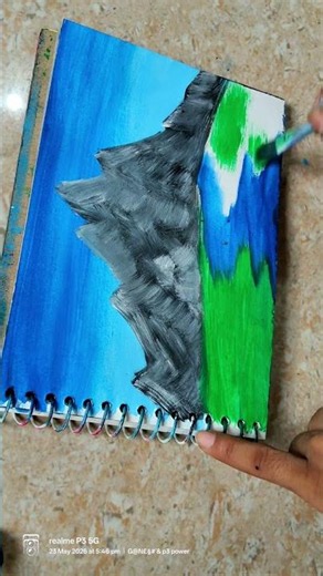 satisfaction painting 🖌️🎨 with poster colour #painting #colourfull #nature