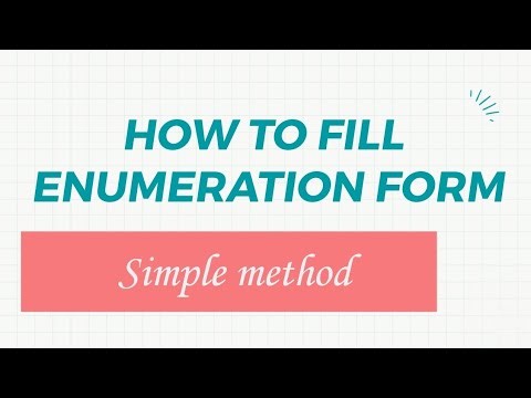 HOW TO FILL ENUMERATION FORM #MALAYALAM