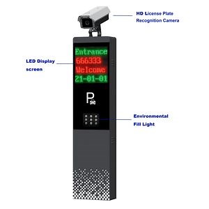 [Hot Item] License Plate Recognition Capturing Rate 99.99% Automatic Parking Barrier for Worldwide Countries with P4 LED Display Module Outdoor IP54 TCP/IP RS485
