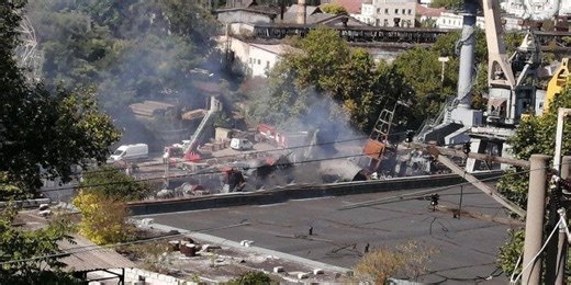 Russian Ropucha-class landing ship destroyed in Sevastopol drydock — report