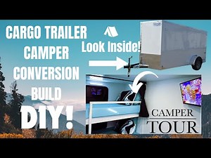 TOUR Budget Modern RV Camper: Cargo Trailer DIY Build #diy #camping #camperconversion #cargotrailer