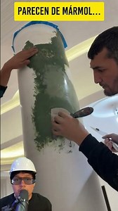 They look like marble… but they're made of cement 😱 #decoration #construction #ideas