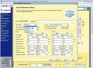 Duct Preferences Library: Setup and Selection