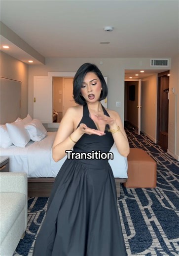 How smooth was that!! How do we like this dress? 🖤 #trend #transition #blackdress Dress: @D Y N A M I T E
