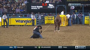 18K views · 577 reactions | Trevor Brazile wins Round Two of the tie-down roping with a snazzy 7.4-second catch and knot. (Courtesy of CBS Sports Network) | PRCA ProRodeo | Facebook