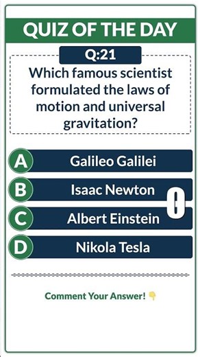 Who Formulated the Laws of Motion? Physics Quiz 🍎 #Shorts