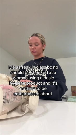 Filmed not at school but you get the point don’t be ashamed queen! #periods#feminine#hygiene#pads#women
