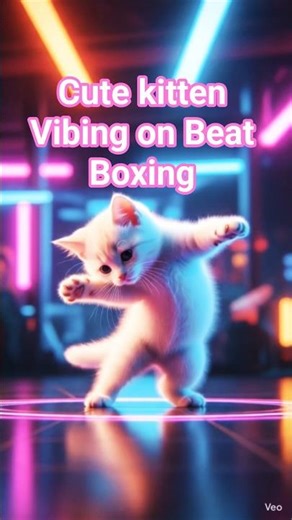 Cute 😸 Kitten Vibing to beat boxing| Adorable 🐈 Cat Dance 🐾🎶 #catdance #cute #shorts #aitrendtails