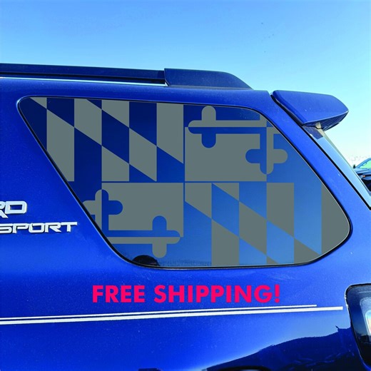 Toyota 4runner Window Decal - 2014-2024 - Matte Black Sticker - Maryland Flag - Etsy