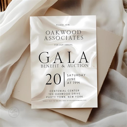 Editable Gala Invitation Template, Luxury Elegant Evite for Corporate Party, Business Launch Party - Etsy