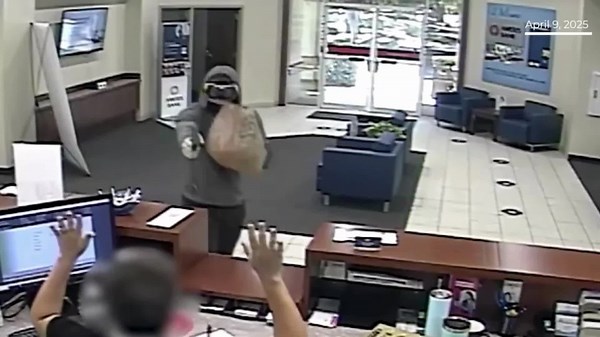 Surveillance video of Ameris Bank armed robbery in St. Augustine