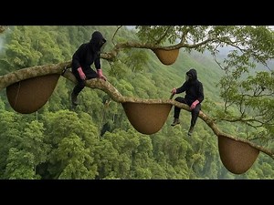 THE WORLD'S BEST HONEY HUNTER CONQUERS A BEEHIVE AT AN ALTITUDE OF 200 METERS