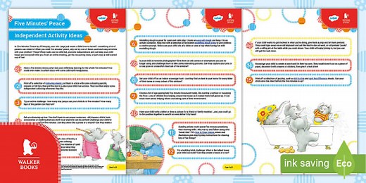 Five Minutes' Peace Independent Activity Ideas