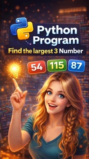 Python Trick 😱 Find Largest of 3 Numbers in Seconds! #shorts