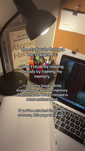 This is called active recall and it’s the core study method for EVERYTHING 🧠 #activerecall #motivation #studymotivation #studymethods #studytok