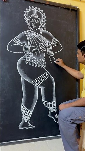 Learn how to draw a dancer performing cultural dance in a very easy way 💃🏻#drawingtutorial #short