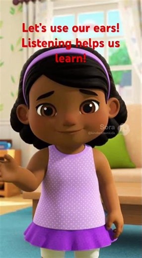 Listening helps us learn! Let’s use our ears! #earlylearning #kidsanimation #listening