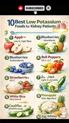 10 Best Low Potassium Foods for Kidney Patients | Renal Diet Tips #KidneyHealth #LowPotassium #Renal