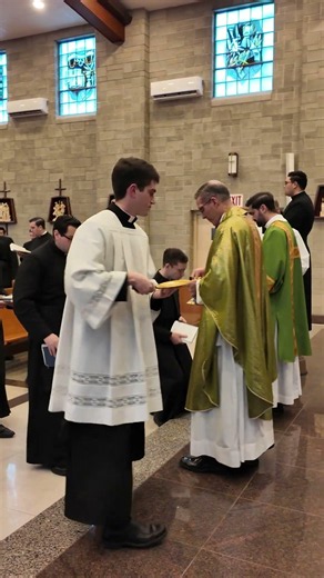 The Seminarians Sing a Beautiful Hymn as They Come Forth to Receive Jesus