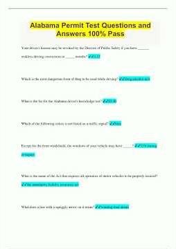 Alabama Permit Test Questions and Answers 100 Pass2111