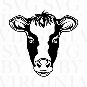 Cow Face SVG Cut File: Cow Head Clipart Vector Graphics (digital Download) - Etsy Australia