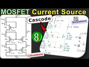 MOSFET Cascode Current Source (Full Transistor Design) 🌟 Calculations & SPICE Simulation 💡 Example 8