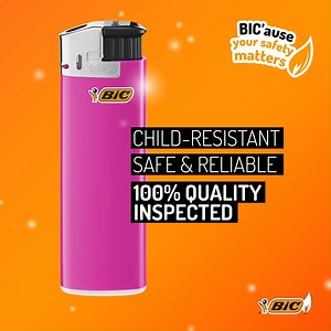 BIC® Electronic Lighters have more button pressure which makes them child resistant and safer for everyone! #FlickYourBIC | BIC Lighters