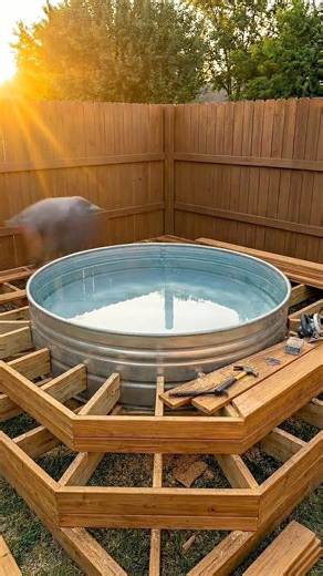 Stock Tank Became a Backyard Oasis 🏊