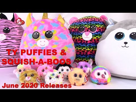 TY PUFFIES & SQUISH-A-BOOS (New TY Plush - June 2020) Stuffed Animal Toy Review - BBToyStore.com