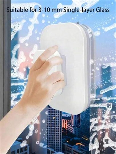 1 PC Heavy-Duty Double-Sided Magnetic Window Cleaner With Safety Cord & Anti-Pinch Design – 3-10mm Thick Glass Cleaning Tool For High-Rise Buildings/Balcony/Home/Office – ABS Handle & Scrubber Kit For Indoor/Outdoor Windows | SHEIN