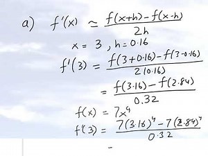 Chapter 02.02: Numerical Diff of Continuous Functions - First Derivative - Central Divided Diff