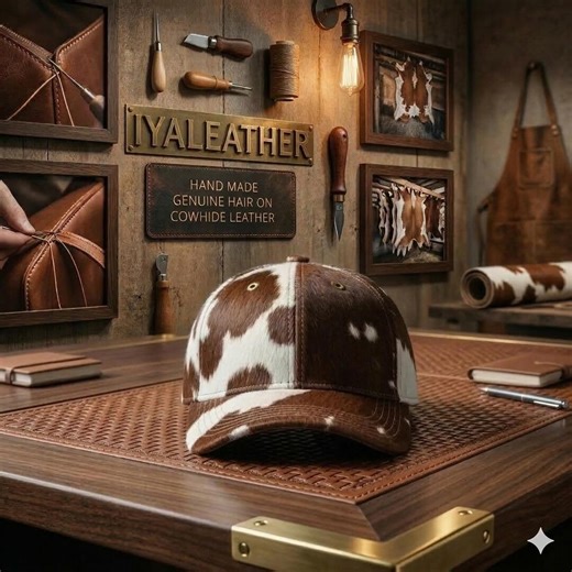 Handmade Hair-on Cowhide Leather Baseball Cap - Etsy