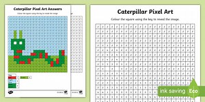 Caterpillar Pixel Art Template