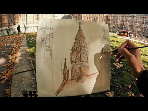 Painting Big Ben 🎨 | London Plein Air at Westminster #bigben #londonart #art
