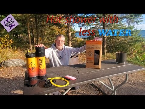 Geyser hot portable shower system review and first time use
