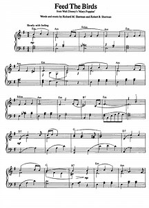 FEED THE BIRDS Piano Sheet music | Easy Sheet Music