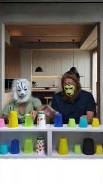 Which team matches the cups and win the jackpot #jusstchallenge #gamechallengeathome